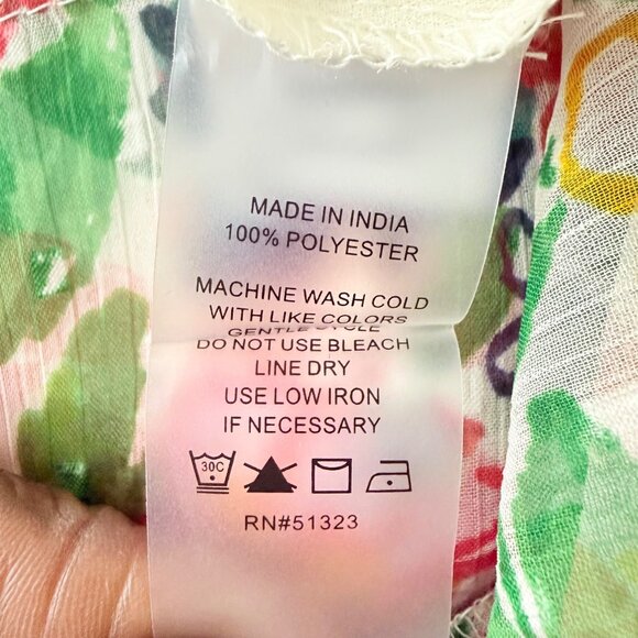 Floral Ruffle Midi Dress Vince Camuto XXS Polyester Made In India - Picture 6 of 6